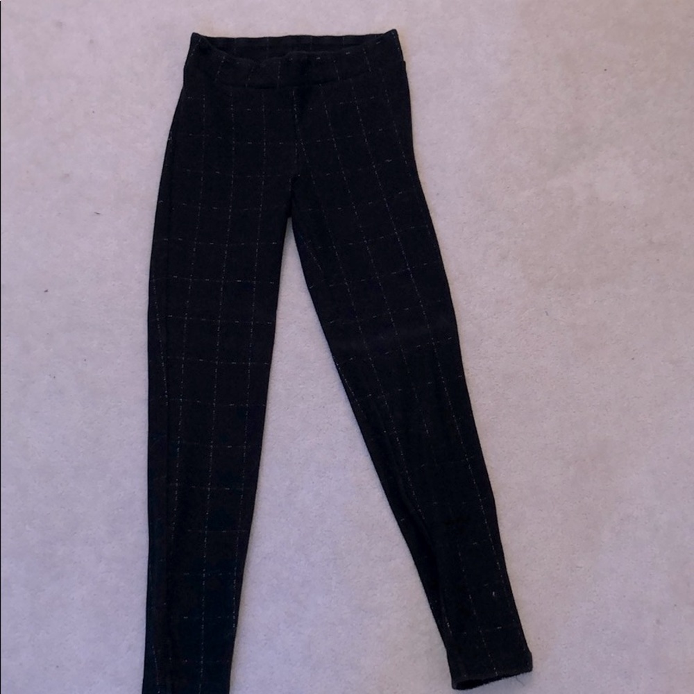 black checkered formal leggings